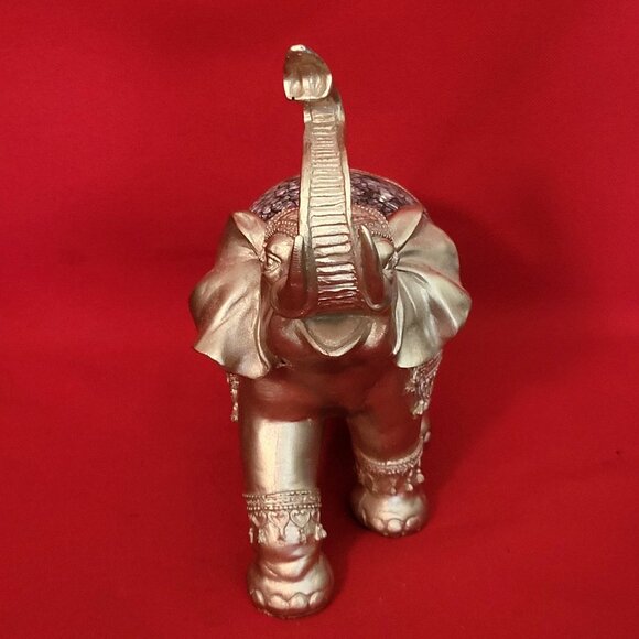 Golden Standing Elephant Trunk Up Figurine - Picture 7 of 14